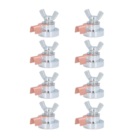 Heavy Duty 8 Pc Magnetic Welding Grounding Clamps With Strong Steel Grip For Fast Secure Hold On Any Metal Surface To Upgrade Your Diy Welding Game Today, set of 8 clamps.