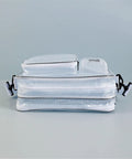 Slick Clear PVC Crossbody Bag Built Tough For Cleanroom Sites with multiple zippered compartments, designed for tech professionals.