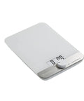 Glass Surface Digital Kitchen Scale With 11 Pound Capacity, White Finish, Precise Measurements In Grams, Milliliters, And Ounces