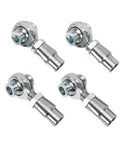 Heavy Duty Heim Joint Rod End Assembly 4 Pack With 3 4 Inch 16 Thread Grooves showcasing shiny steel construction for smooth angular motion.