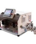 Automatic Multi Conductor Cable Cutting And Stripping Machine Featuring Programmable LCD Panels Rock Solid Tungsten Steel Blades front view with control panel