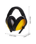 Adjustable Yellow Noise Blocking Ear Defenders For Shooting And Industrial Jobs With Slap Up Soundproof Earmuffs for size and dimensions.
