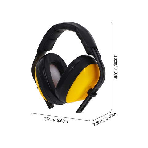 Adjustable Yellow Noise Blocking Ear Defenders For Shooting And Industrial Jobs With Slap Up Soundproof Earmuffs for size and dimensions.
