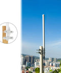 UHF Fiberglass Antenna With Ground Plane Kit For 400-470 MHz GMRS Base Use, 17 Inch Length, SO239 Connector on rooftop