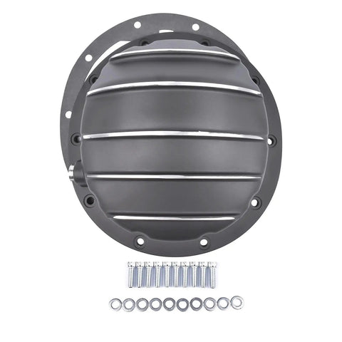 Aluminum 10 Bolt Diff Cover For 8.5 And 8.6 Inch Ring Gear Fits Chevy GMC 1500 Sierra Silverado Camaro showing hardware set