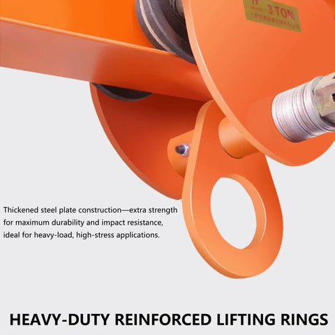 Industrial Workhorse Push Beam Hand Truck For Lifting And Transport, steel manual load tool with reinforced orange lifting ring