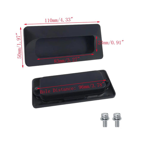 Two Pack Slick Concealed Flush Pull Handles For Cabinets And Sliding Doors, 4 By 2 Inch Recessed Rectangular Pulls, Silver Finish