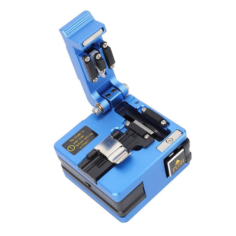 Aramox Pro Optical Fiber Cleaver High Precision Cutter for 0.25mm and 0.9mm Ftth Cables with durable aluminum alloy design.