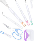 Six Piece Vinyl Tool Kit For DIY Crafters With Scoring Stylus Weeder With Cap Scissors Tweezers Spatula And Scraper For Vinyl