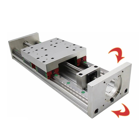 Built Like A Tank Metal Ball Screw Nut Motion Table And Sliding Rail Kit Paired With Smooth As Butter Hgr20 Linear Guides, side view.