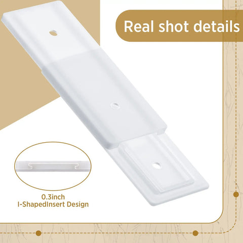 Close-up of Six Pack Self Adhesive Power Strip Holder Wall Mount Cable Management System, featuring I-shaped design.