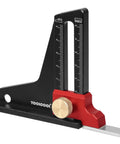 Pro Grade Woodworking Height And Depth Gauge Set with CNC machined aluminum body and laser engraved scale for accurate measurements.