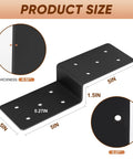 Heavy Duty Steel Z Pergola Brackets 4 Pack 5 By 5 Inch Z Shape Connectors dimensions and thickness shown in diagram