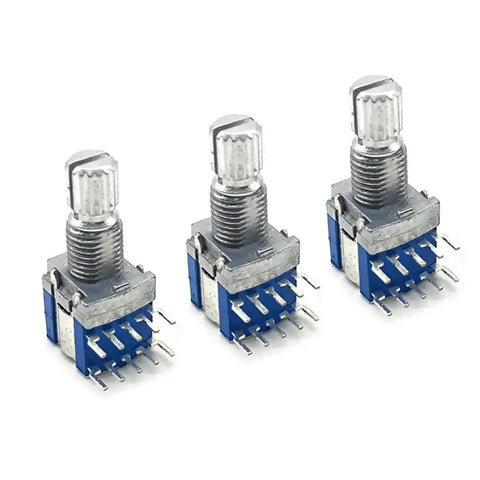 Rotary Encoder Set Of 5 Pieces RS1010 Band Switch 1 Pole 5 Position 2 Pole 4 Position Or 3 Position Metal Silver Blue
