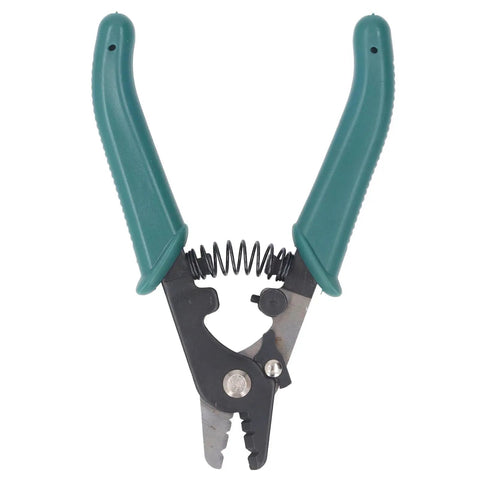 Heavy Duty 3 Hole Wire Stripper With Knockout Ergonomic Grip And Ridiculously Smooth Adjustable Aperture for fiber optic cables.