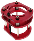 Sturdy Iron Router Lift Table Base With Red Finish For Small Electric Tenoning And Trimming Machines, Featuring Easy Clean Design for milling.