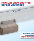 Silicone Sink Edge Guard For 3.75 To 4 Inch Lip With A 14 Inch Straight Edge Frosted Matte Splash Shield Plus Built In Sponge Caddy