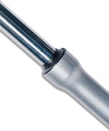 Close-up of Front Shock Absorber Fork Suspension for 196cc Mini Bikes, 15mm axle fit, silver material