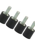 Anti Vibration Rubber Mounts 4 Pack With Metal Silentblock Bobbins For Air Compressors Engines And Audio Gear Noise Reduction And Shock Absorption VD8x8 M3x8 Size black rubber mounts with metal threaded studs