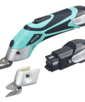 Joyani Cordless Electric Fabric Scissors For Sewing Cardboard And Carpet, battery operated power shears with dual blades.