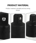 Get The Heavy Duty 4 Pc Black Tool Steel Socket Converter Kit For Serious Torque Work And Car Repairs With Impact Drivers And Ratchet Wrenches black tool steel adapters close-up