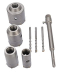 Ycauty Tungsten Steel Concrete Hole Saw Kit For HVAC And Water Pipes 30mm To 65mm Drilling Heavy Duty Tool For Red Brick Stone And Sun Dried Mud Walls With Fast Chip Removal Efficiency, hole saw bits and pilot drills