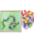 Colorful pieces and numbers on a Wooden Math Learning Board Toy For Kids, Montessori 1 To 100 Hundred Chart with natural wood frame.