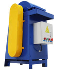 Semi Automatic Fiber Extractor Machine Crushes Fresh Plant Residue Fast Built Tough For Backyard Farms with yellow chute and control panel.