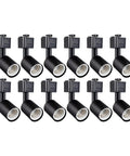 Pack of 12 J Type Track Lighting Heads To E26 Medium Screw Base Adapters, direction adjustable, black finish, bulbs not included