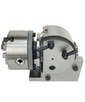 Industrial Grade CNC Dividing Head With 128Mm Center Height And 160Mm Three Jaw Chuck, Built Like A Tank 4Th Rotary Axis Milling Rig side view showing details and controls.