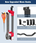 New upgraded wave hooks for Slatwall Organization Kit with nineteen pieces in seven sizes for garage and shop baskets and hooks set.