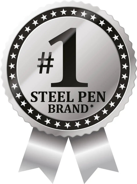 Sleek Stainless Steel Ballpoint Pen 0.7mm Retractable Workhorse For Everyday Note Taking And Document Signing In Assorted Colors 4 Pack Great For Notes Forms And Signing. #1 steel pen brand award badge