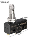 SPDT Micro Limit Switch Panel Mount Roller Plunger 1NO 1NC Screw Terminals IP40 Protection 380V 15A Rating Built Tough