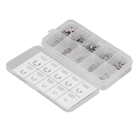 120 Piece E Clip Circlip Retainer Kit Made From 304 Stainless Steel Assortment With 10 Sizes 12 Pieces Each For Bearings Pulleys Shafts