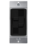 Front view of Kalide Dual Load Dimmer Light Switch For LEDs, Full Range Dimming, black finish, single pole 120V 60Hz, 200W LED CFL.