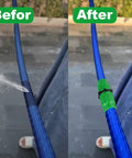 Before and after of Expandable Garden Hose Repair Kit With Plastic Connectors 10 Pack Quick Fix For Damaged Hoses in use
