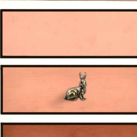 Solid Brass Rabbit Cabinet Pull Set With Vintage Brass Knobs Antique Finish Drawer Pulls For Kitchen Cabinets And Wardrobes
