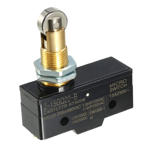 Panel Mount Roller Plunger Micro Action Switch 2 Pack With 1NO 1NC Contacts 15A 125 250 Or 380VAC For AC DC Control Circuits IP40