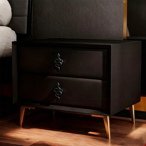 Black dresser with Snake Shaped Cabinet Knobs Set of 4 Dope Black Zinc Alloy Drawer Pulls and Door Handles
