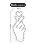 Size reference of Finger Heart Neon Sign In Pink And Warm White For Bedroom And Game Room LED Light Hand Gesture Decor.