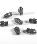 Five Pack 0.6mm Hardened Steel MK8 Nozzles For 3D Printing, wear resistant, compatible with Ender 3 Pro, Ender 5, and more