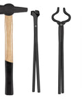 Heavy Duty Beefy Blacksmith Tools Set For Knife Making With V Bit Blade Tongs Set And Forge Hammer Four Piece Vise Tools