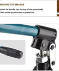 Handle mechanism of 30T Hydraulic Gear Puller Kit With 2-Jaw And 3-Jaw Separator Tools, focus on metal handle attachment.