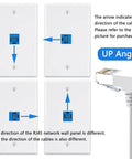 Right Angle Cat6 Ethernet Cable Flat 3Ft Short Patch Cable 90 Degree Up Angle For Tight Spaces 10Gbps shown with wall panel installation