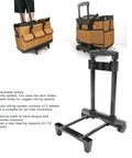 Heavy Duty Folding Hand Truck 110 Lb Capacity Portable Cart With Omniball Wheels Smooth Rolling Dolly shown with detachable trolley section.