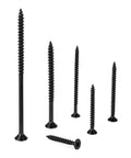 250 Piece Black Wood Screws Size 8 By 1 And A Quarter Inches Self Tapping Cross Drive For Home Decor Table And Chair Assembly