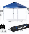 10 By 10 Pop Up Canopy Tent With Sand Weight Bag Freestanding Sun Shelter For Picnic And Camping, blue with height options