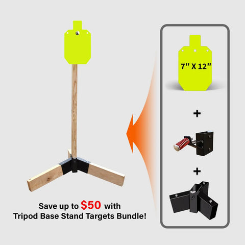 AR500 Steel Target System Complete Kit For Silhouette Targets 7 By 12 By Three Eighths Inch With Two By Four Stand Mount Kit