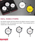 Dial Indicator With Jewel Bearings And Lug On Center Back, White Face, 0 To.125 Inch Range, Balanced Dial With.0005 Inch Graduation displayed