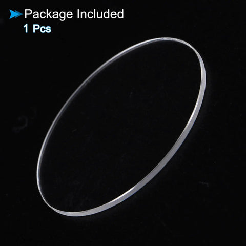 Ultra Clear 25.5mm Round Watch Crystal Lens 0.8mm Thick Mineral Replacement against black background
